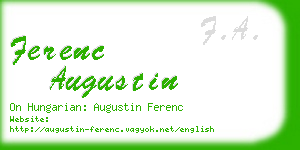 ferenc augustin business card